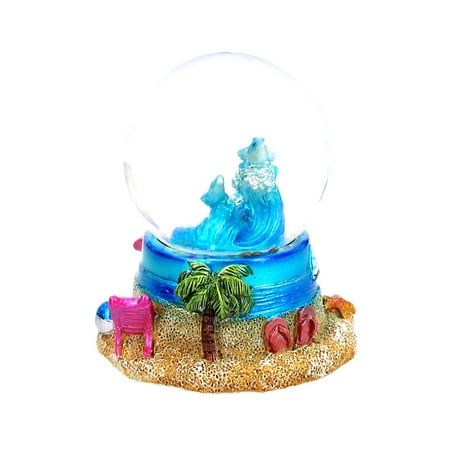 Ocean Home D/écors 2.5 Sea Animals Glass Statue Art Handcrafted Glitter Dome Tabletop Sculpture Desk Centerpiece Accent 45mm CoTa Global Resin Stone Cool Summer Dolphin Coastal Snow Globe